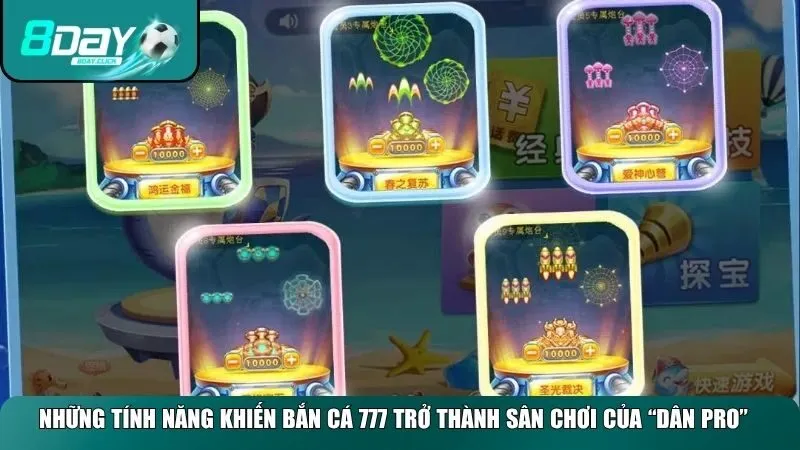 Những tính năng hấp dẫn của bắn cá 777